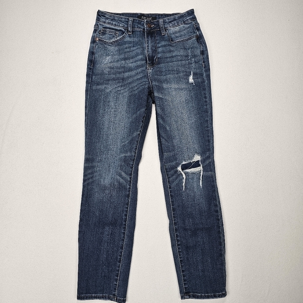 Judy Blue Boyfriend Fit Jeans Medium Wash Distressed Size 26